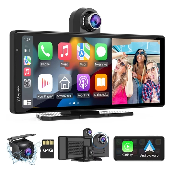 Carpuride W903 Carplay Inalámbrico Android Auto 93cm HD IPS Cámara 25K Grabación Bluetooth GPS Siri