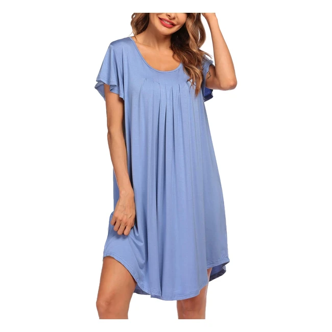 Chemise de nuit Ekouaer femme S3XL manches courtes grande taille