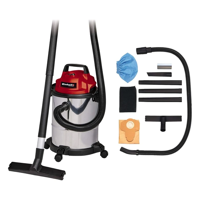 Einhell TCVC 1815 S Wet Dry Vacuum Cleaner 1250W 15L Stainless Steel Tank