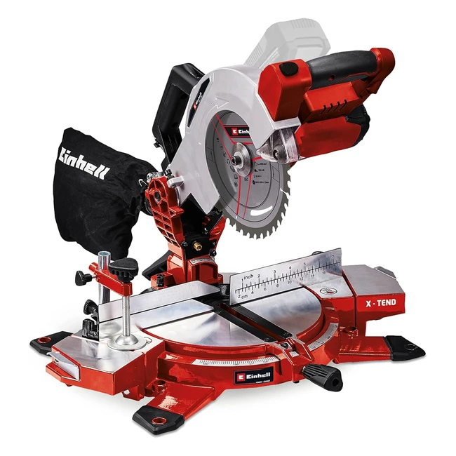 Einhell Power XChange 18V Mitre Saw 3000 RPM Circular Saw with Work Table LED Dust Collection