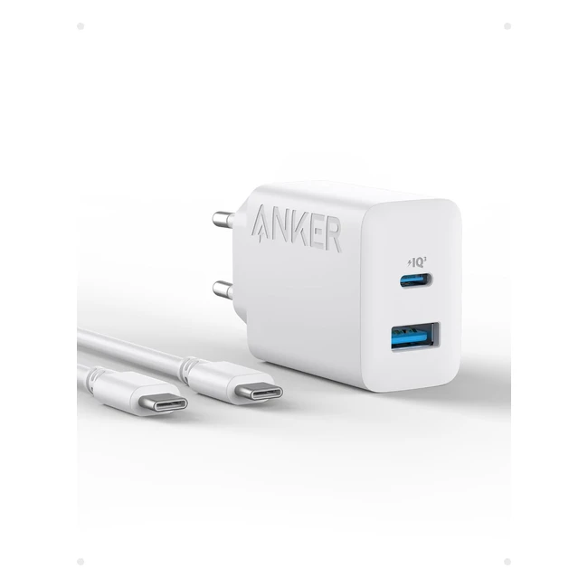 Cargador Anker 20W USB-C Carga Rpida iPhone 15 Pro Max - Dual USB-C