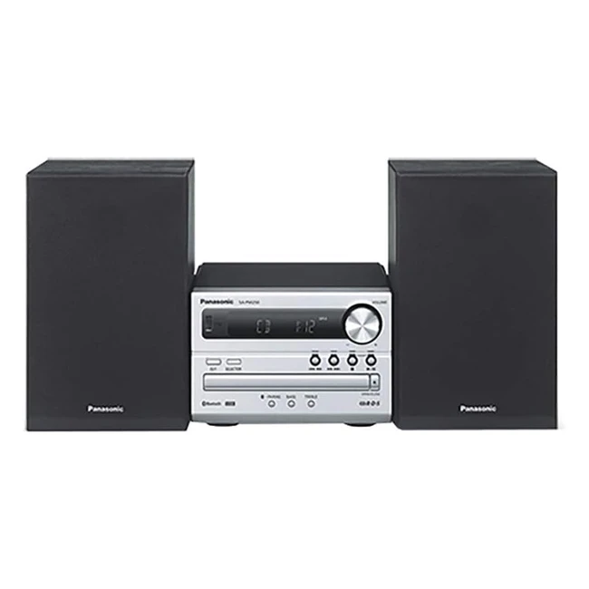 Panasonic SCPM250EBS Micro HiFi Bluetooth Speaker System - Rich Bass, Clear Sound - FM Tuner - Silver