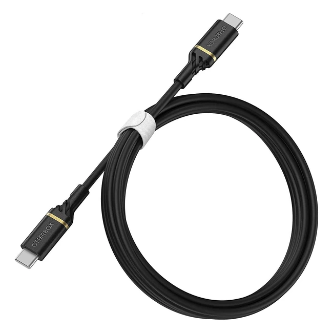 Câble de charge rapide Otterbox USB-C vers USB-C 2m - Ultra-robuste - Réf.123456 - Noir