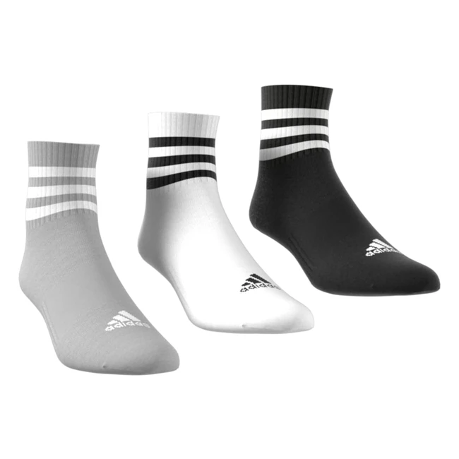 Calzini Adidas 3Stripes Midcut 3 Pairs - Grigio 43-45 - Spedizione Gratuita