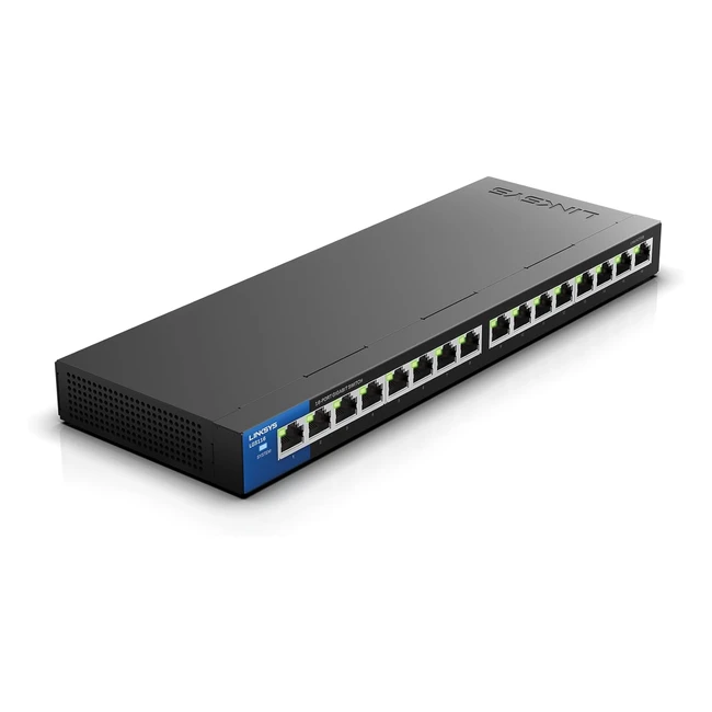 Linksys LGS116P 16 Port Gigabit Unmanaged Network PoE Switch with 8 PoE Ports - Ideal for Business Home Office IP Surveillance