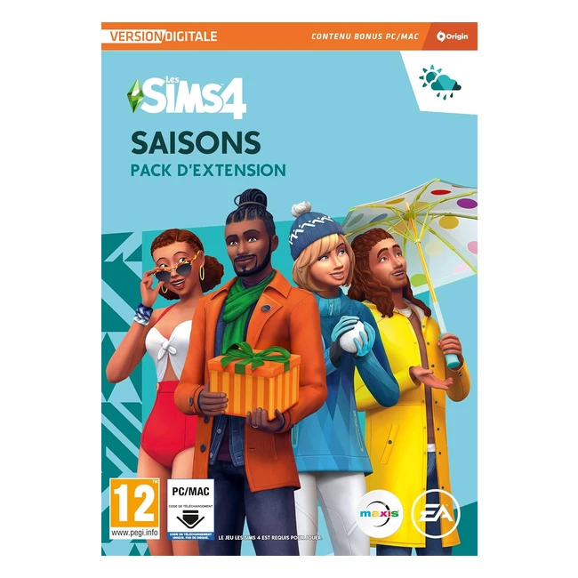 Les Sims 4 Saisons - Pack d'extension PC - DLC - Jeu vidéo - Code Origin - Météo dynamique - Activités saisonnières