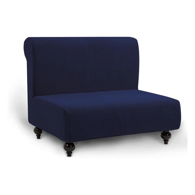 Copridivano 2 posti senza braccioli Tianshu - Elasticit Jacquard - Blu Scuro