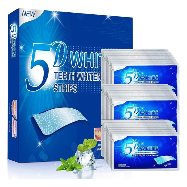 Blanqueador Dental Profesional 56 Tiras Blanqueadoras Dientes Whitening Strips - Seguro para Dientes - Tratamiento 28 días - Menta