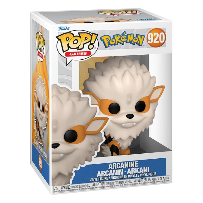 Funko Pop Games Pokemon Arcanine Vinyl Figure - Ideal Collectible Gift for Kids & Adults