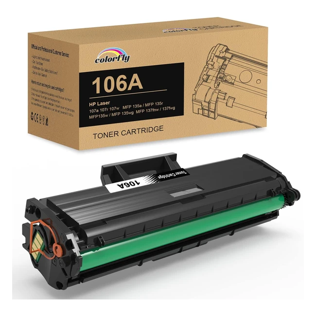 Cartuccia Toner Colorfly 106A W1106A per HP Laser MFP 137fnw 137fwg 135a 135w 13