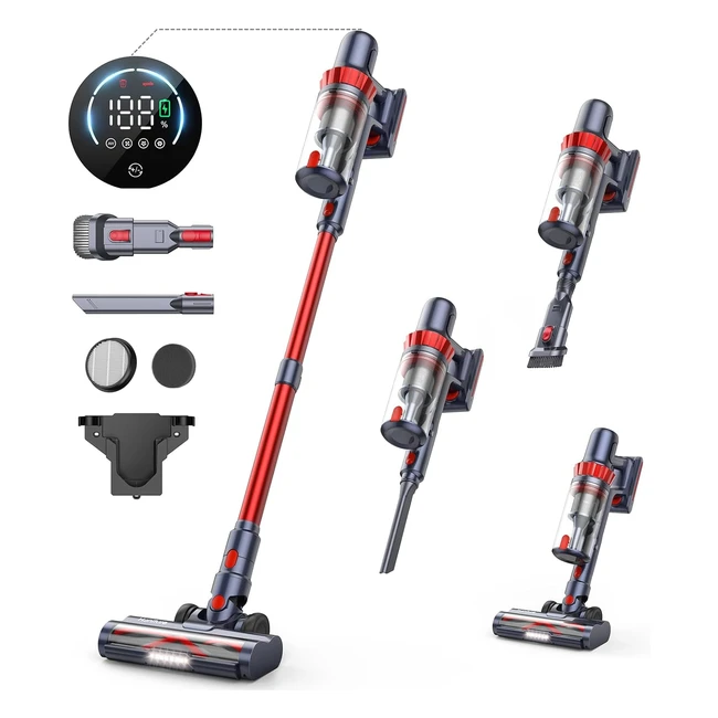 Honiture Cordless Vacuum Cleaner 450W 38kPa Stick Vacuum LCD Touch Screen