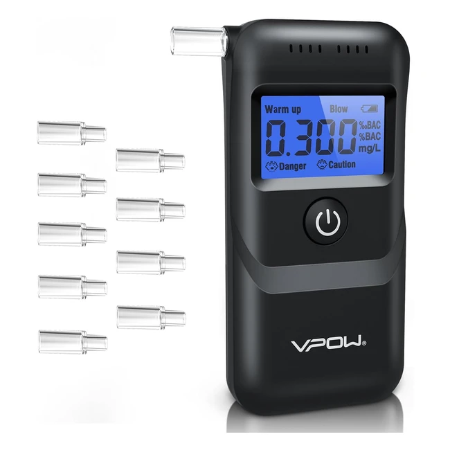 Alcoholímetro Homologado VPOW LCD Azul Uso Doméstico y Profesional