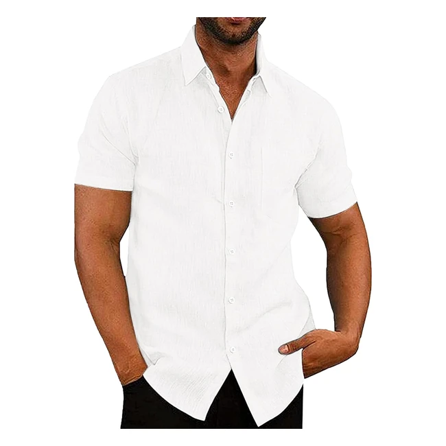 Camisa hombre manga corta verano casual coton shirts clsico #apoonaba