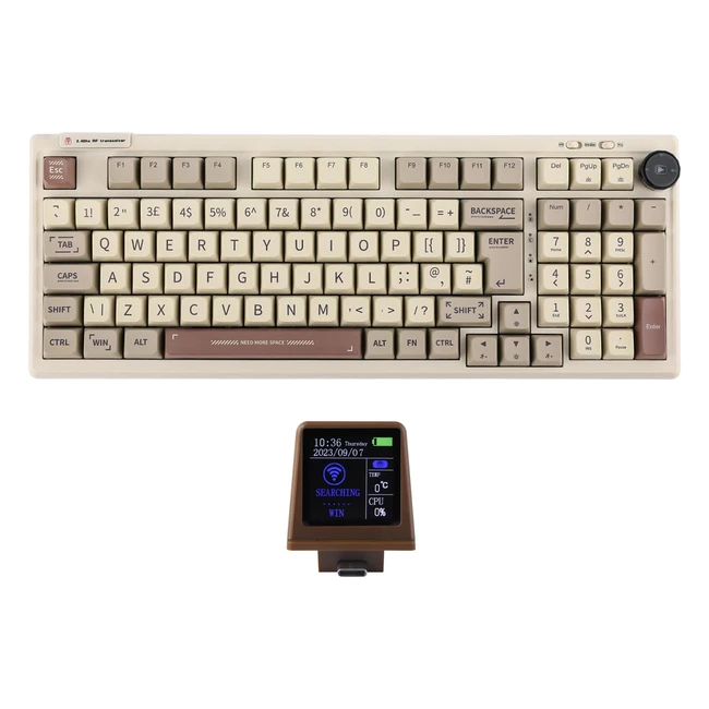 Epomaker RT100 97 Keys ISOUK Mechanical Gaming Keyboard with Customizable Mini TV and Knob Gasket Three Mode BT5024GHzUSBC