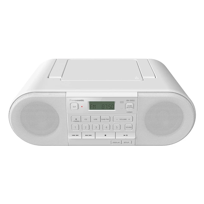Panasonic RXD552 Portable DAB FM Radio with CD USB Bluetooth 20W White