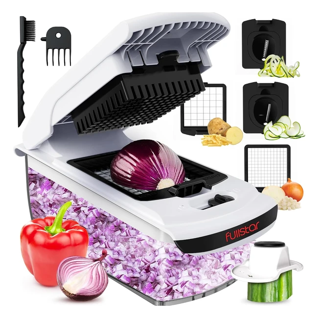 4in1 White Veg Chopper  Dicer - Fullstar 12L Manual Kitchen Tool