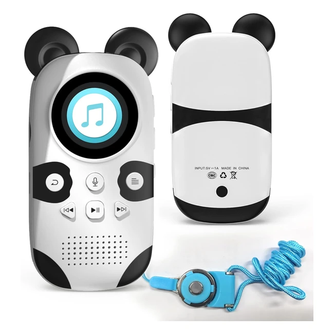 Lecteur MP3 Enfant Bluetooth 64Go Panda Mignon Haut-Parleur Enregistrement Radio