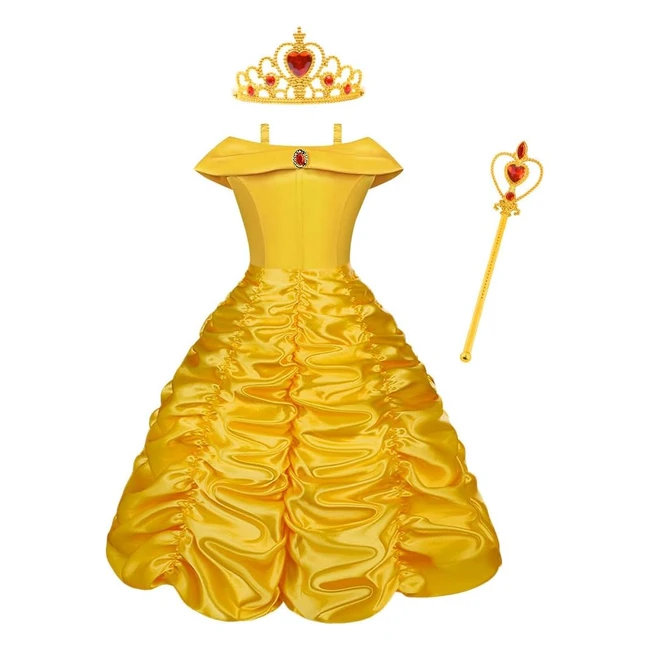 Costume Principessa Elsa Vicloon Set Completo - Elsa Corona Bacchetta Guanti Tre