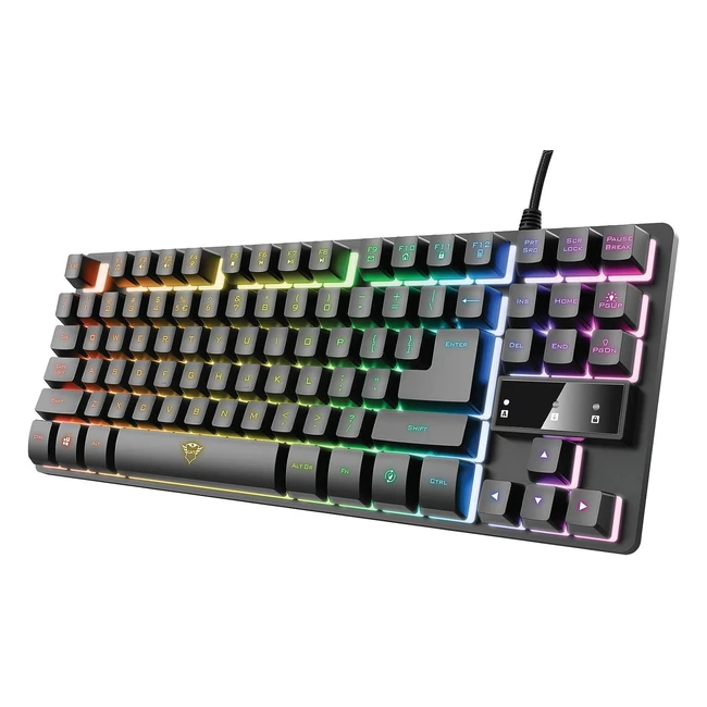 Trust Gaming Clavier Gamer TKL RGB GXT 833 Thado Compact LED Multicolore AZERTY 
