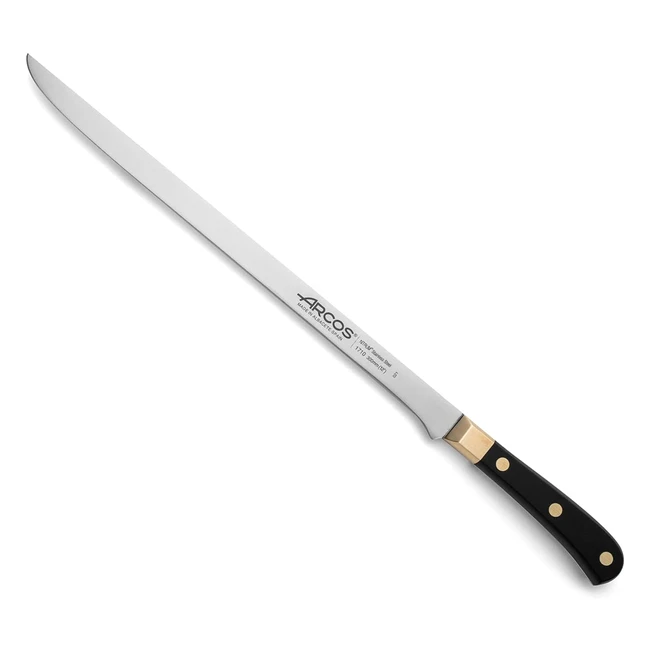 Coltello Prosciutto Arcos Serie Regia 300mm Acciaio Inossidabile Nitrum Nero e O
