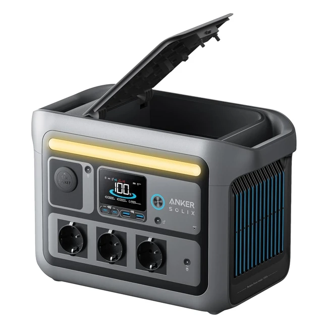 Anker Solix C800 Tragbare Power Station 1200 W 1600 W Spitzenleistung Solar Gene
