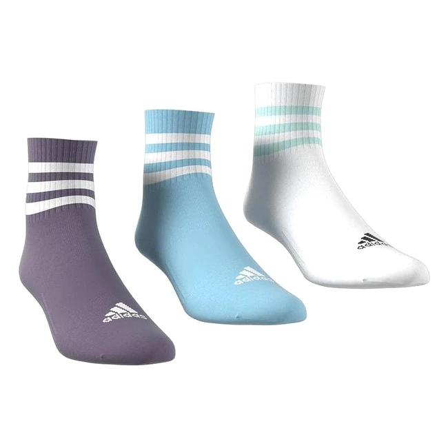 Adidas Unisex 3Stripes Cushioned Midcut Socks 3 Pairs - Pack of 3