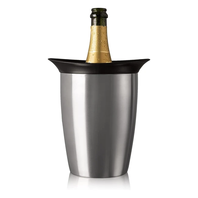 Secchio Champagne Vacu Vin Rinfrescatore Rigido Acciaio Inox