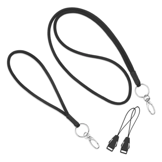 Vicloon Nylon Neck Strap 2pcs - ID Badge Office Lanyards with Swivel Metal Clip 