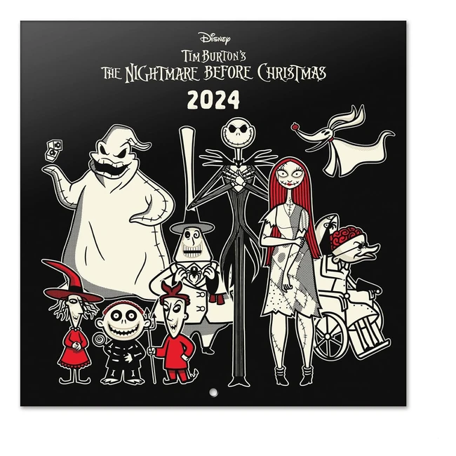 Calendrier mural 2024 Disney l'Etrange Noël de Mr Jack 30x60cm FSC