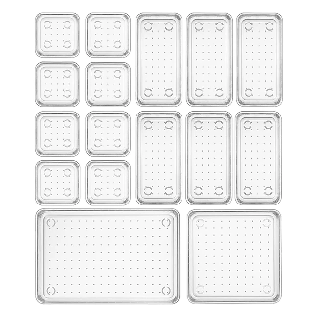 Organizer Cassetti Plastica Trasparente - Set 16 Pezzi - Famhap
