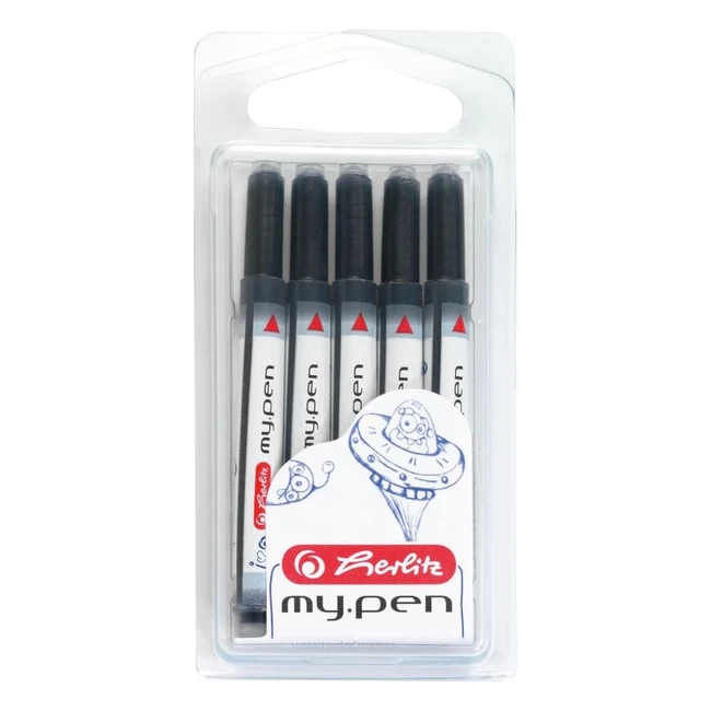 Cartucce Herlitz 11378999 per Penna Roller Mypen - 5 Pezzi Blu