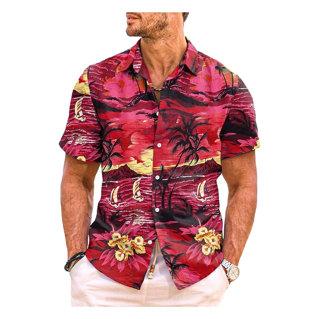 Camicia Hawaiana Uomo Floreale Fenicotteri Estiva - Meilicloth #1234