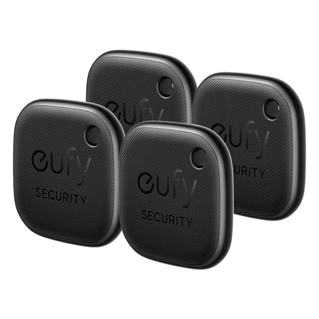eufy Security SmartTrack Link Black 4Pack Key Finder - Apple Find My - Bluetooth Tracker - Waterproof