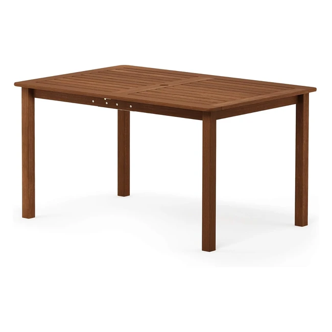 Furinno FG18070 Tioman Outdoor Dining Table Natural - Durable Dark Red Meranti Wood
