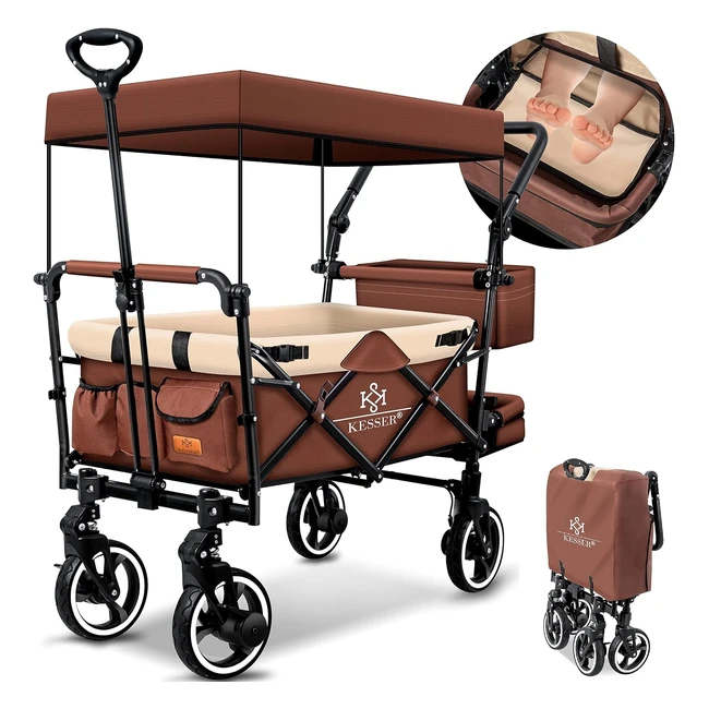 Kesser GTS9100 Faltbarer Handwagen mit Dach Bollerwagen Transportkarre klappbar 