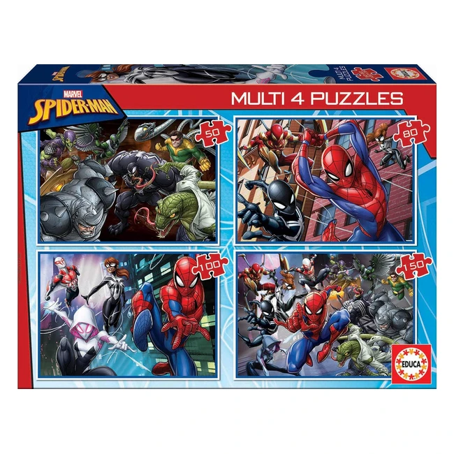 Educa Puzzle Spiderman Multipuzzles Progressifs Enfant 50 80 100 150 Pices 5 A