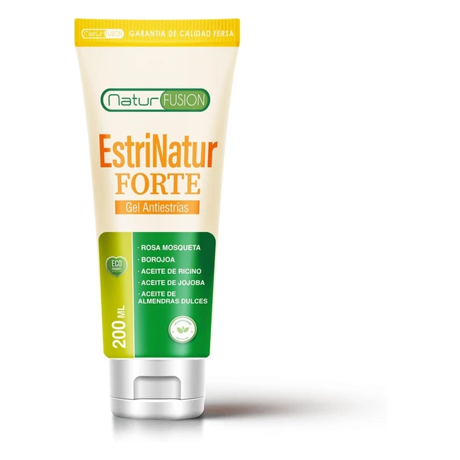 Gel Antiestrías Estrinatur 200ml - Previene y Elimina Estrías - Rosa Mosqueta, Aceite de Almendras, Aceite de Ricino y Jojoba - Sin Parabenos