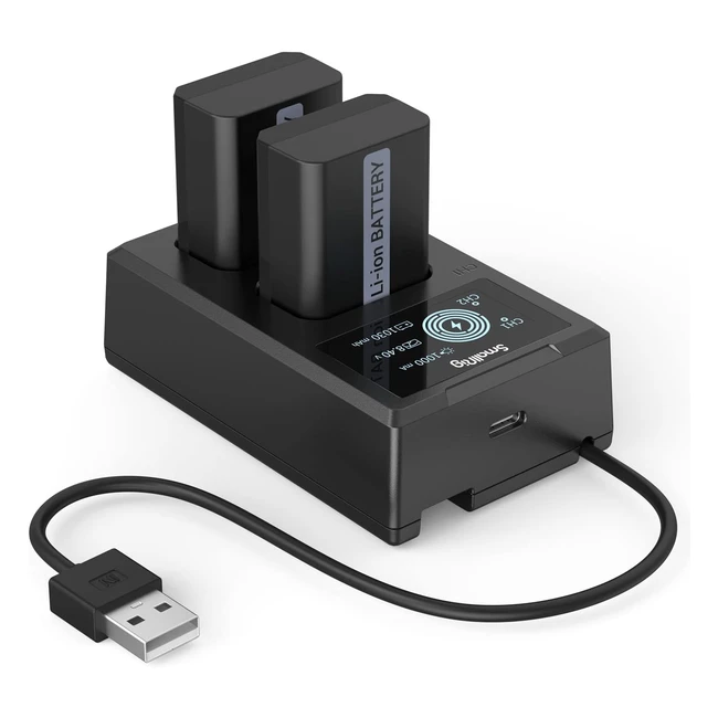 SmallRig NPFW50 Akku Ersatzbatterien 2 Stück LCD Display Ladegerät Set für Sony ZVE10 A6000 A6500 A6300 A6400 A7 A7 II A7R II A7S II A7S A7R RX103818