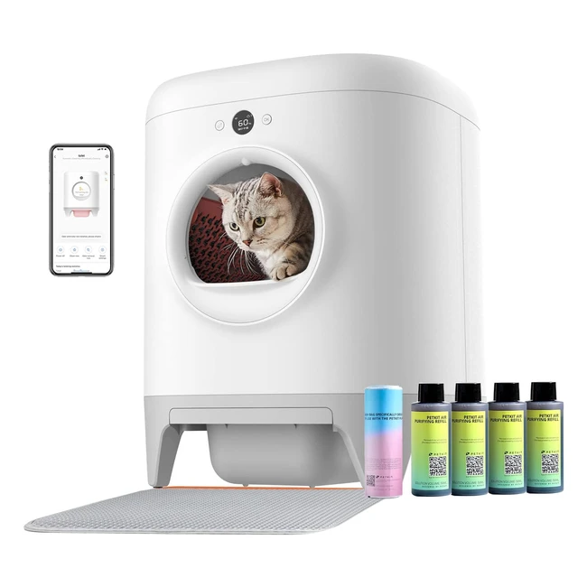 Arenero Gatos Petkit Pura X Autolimpiable App 60L - Eliminacin de Olores