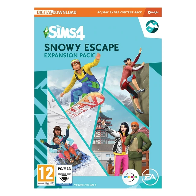 The Sims 4 Snowy Escape EP10 Expansion Pack - PC/Mac - Thrilling Snow Sports & Japanese-Inspired Style