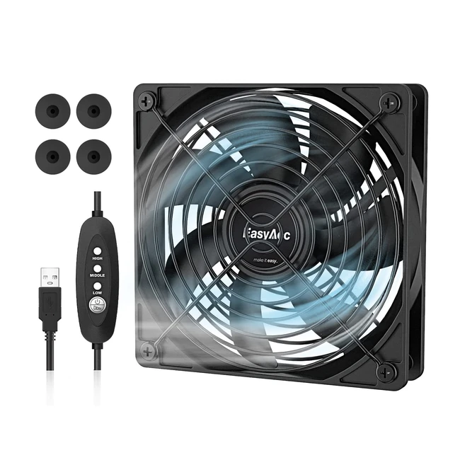 Ventilatore USB EasyAcc 120mm Antiurto Gancio 1700rpm 5V 3 Velocit