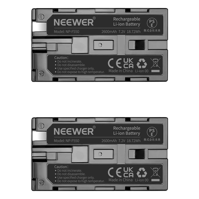 Batteria di ricambio Neewer NPF550570530 2600mAh per Sony Handycam e altre fotoc