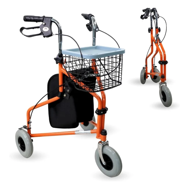 Deambulateur pliant 3 roues Mobiclinic Caleta - Hauteur reglable - Marque espagnole