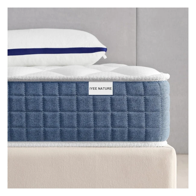 IYEE Nature Single Mattress 3ft Hybrid Pocket Sprung Memory Foam Mattress | Durable & Skin-Friendly | Individually Wrapped Coil Mattress | Ideal for Adults & Kids | 90x190x22cm