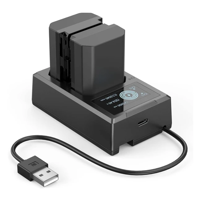 Sony NPFZ100 Batterieladegerät Ersatzakkus für Kameras 2er Pack 2040 mAh LCD Display Ladegerät wiederaufladbare Batterie für A7 IV A7III A7S III A7C A6700 A9 FX3 A7C II ZVE1