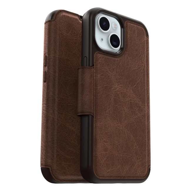 Otterbox Strada Case for iPhone 15 Magsafe - Shockproof Drop Proof Premium Leather Folio
