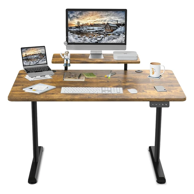 Scrivania regolabile in altezza TriumphKey 140x60 cm - Rustico Marrone