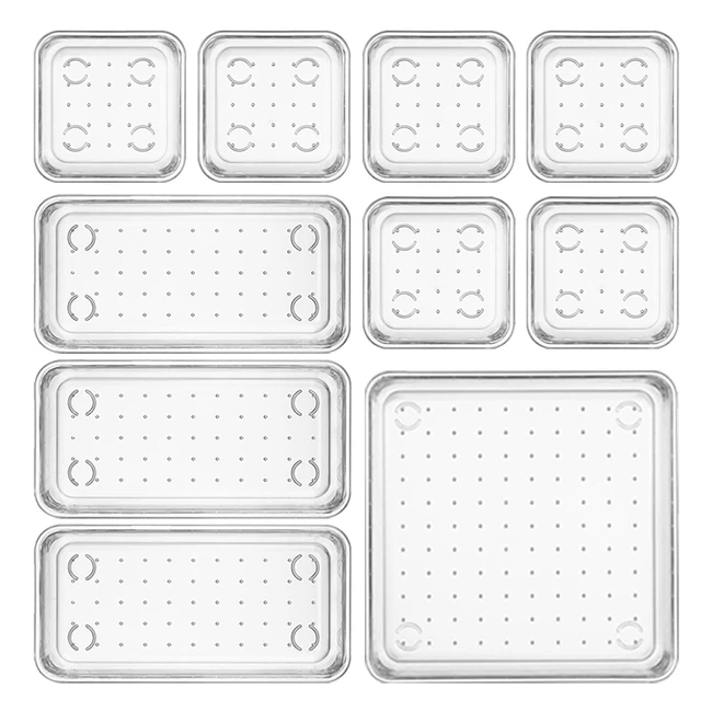 Organizer Cassetti Plastica Trasparente Set 10 Pezzi - Famhap