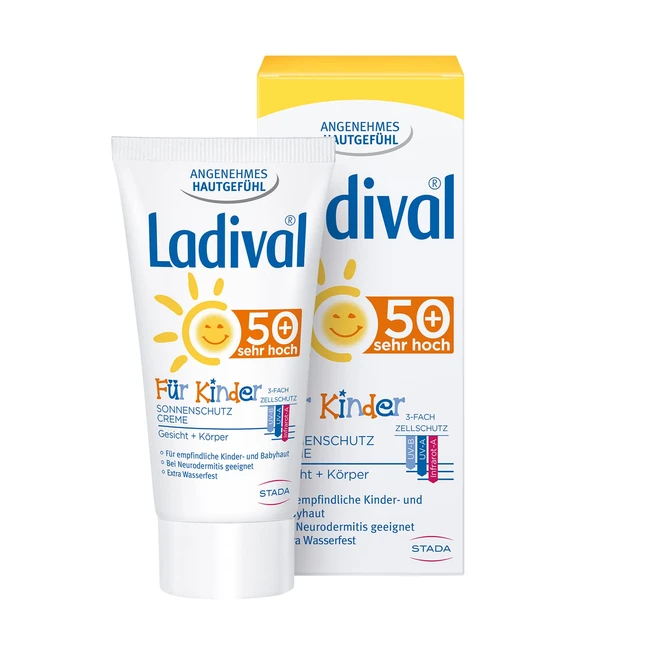 Ladival Kinder Sonnenschutzcreme SPF 50 für Gesicht und Hände - Duftfrei, wasserfest