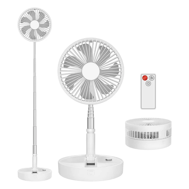 LBSTP Portable Standing Fan with Remote Control 78 Inch Foldable Pedestal Fans 7200mAh Rechargeable Battery USB Powered Floor Fan Height Adjustable 4 Speeds